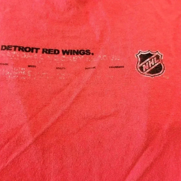 Reebok Detroit Red Wings T Shirt XL Unisex Vintage Hockey Red Short Sleeve - Picture 4 of 5